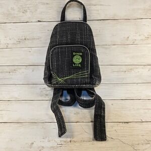 Dime Bags Mini Backpack Hemp Black Grey Textured Dime Life Small Rucksack Bag